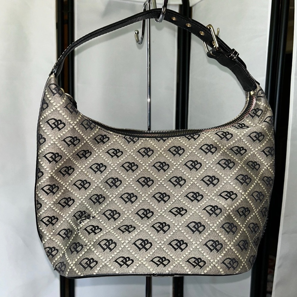 Dooney & Bourke Black and Cream Shoulder Bag